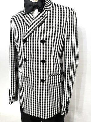 Chaqueta deportiva Burberry London doble pecho 6 botones gris, negro blanco. 38R  Foto 1 de 4