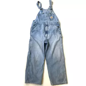 Mono vaquero azul denim envejecido carpintero con babero Carhartt vintage talla 36X30 - Imagen 1 de 24