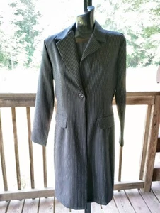Vintage Ultra Dress NY brand size 10 Tank Dress 2/ Jacket Black Pinstripe - Picture 1 of 15