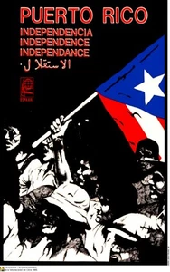 Poster politico. SET di 5. Propaganda cubana. Solidarietà Porto Rico indipendenza - Foto 1 di 5