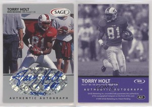 1999 SAGE Auto Silver /400 Torry Holt #A21 Rookie Auto RC