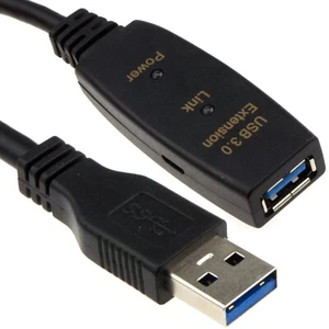 Câble d'extension répéteur actif USB 3.0 SuperSpeed une prise vers une prise plomb 5 m - Photo 1/4
