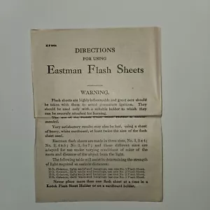 Vintage Eastman Kodak Flash Sheet Instructions - Picture 1 of 3