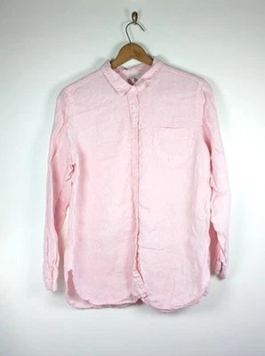 Túnica LL Bean 100% linho tamanho XL praia costal Lagenlook verão botão para cima - Imagem 1 de 4