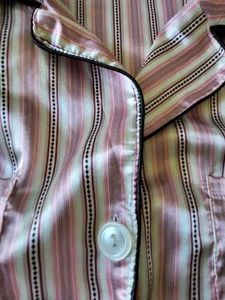 Chanteuse Intimates Womens Size2X Shirt Pants Pajama PJ Set Pink, Ivory Stripe - Picture 1 of 10