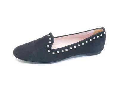 Pretty Ballerinas Marilyn Womens Studded Loafer Flats Black Suede 38.5 - Image 1 of 4
