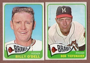 Lote Topps 1965 (2) Braves #23 Bob Tiefenauer #476 Billy O'Dell EX - Imagen 1 de 2