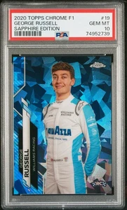 PSA 10 2020 Topps Chrome Sapphire Formula 1 George Russell Rookie RC #19 - Picture 1 of 2