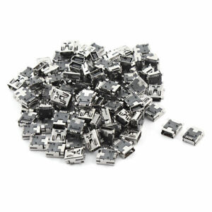Replacement Mini USB Type B Female 5 Pin PCB Board Mount Jack Connector 100Pcs