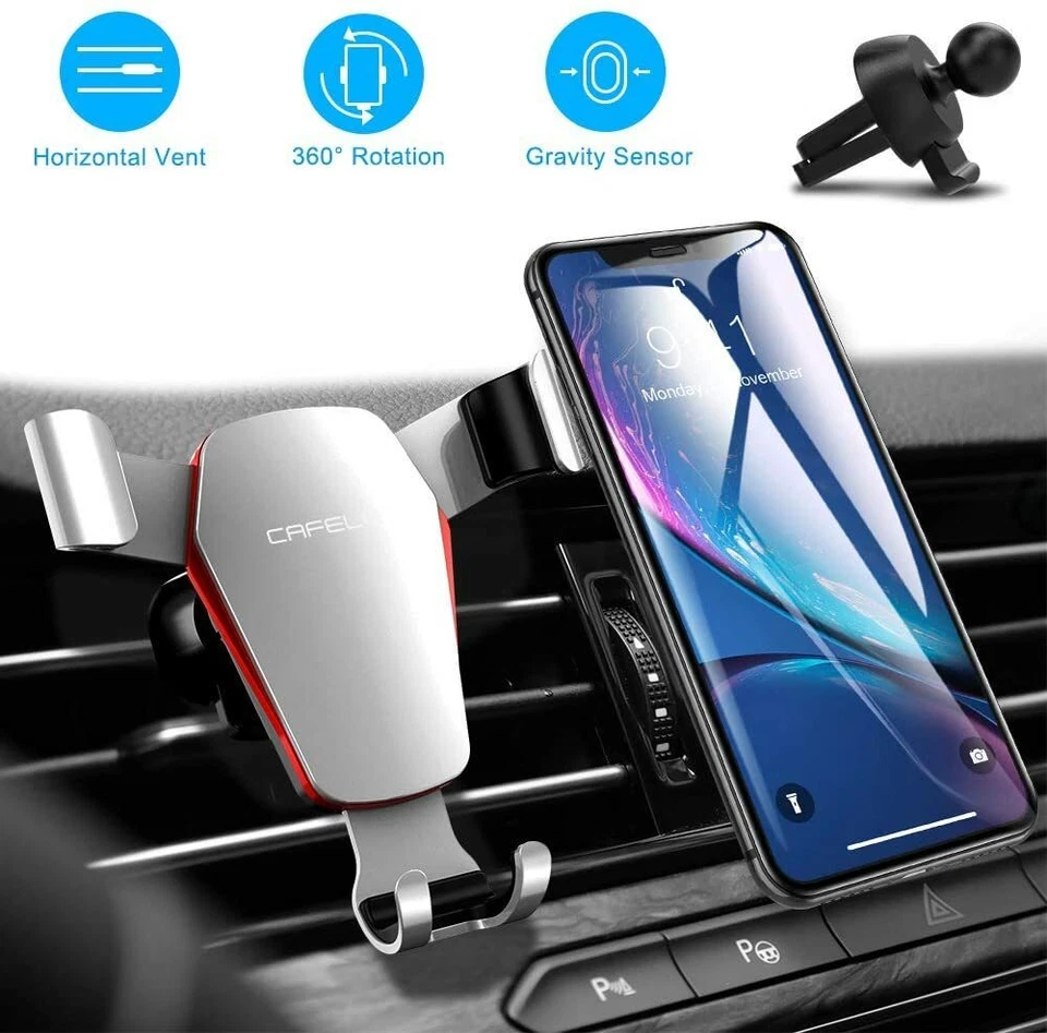 Car Phone Mount Air Vent Holder Universal Cell Phone Holder for Car Auto Locking - Image 1 of 4