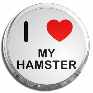 My Hamster I Love Heart Memo Fridge Magnet Plastic Clip (58mm) - Picture 1 of 2