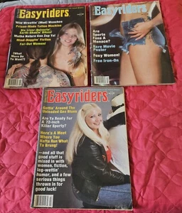 x3 Lot VTG January February April 1982 Easyriders Magazines Motorcycle Hot Girls - Picture 1 of 13