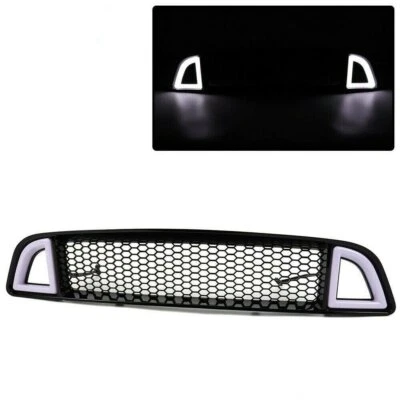 For 2013-2014 Ford Mustang Non-Shelby Front Bumper Upper LED Grille Black - Image 1 of 4