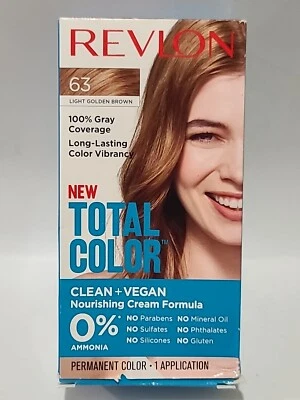REVLON Color Total Permanente # 63 • MARRÓN DORADO CLARO • Cobertura Gris Vegano Foto 1 de 4