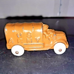 Vintage BARCLAY SLUSH MOLD OPEN CAB MACK U.S. ARMY TRANSPORT TRUCK Toy - Picture 1 of 6