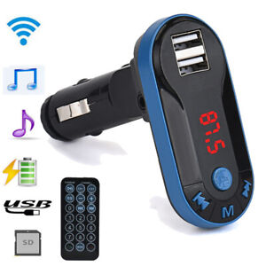 Émetteur FM sans fil Bluetooth lecteur MP3 kit voiture mains libres USB TF SD télécommande