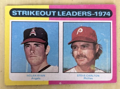 1975 Topps “1974 Strikeout Leaders” Nolan Ryan Steve Carlton #312 HOF Fair O/C - Image 1 of 4