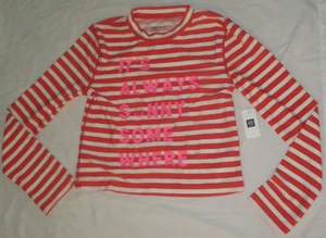 New Gap Kids Rash Guard Girls Size XXL 14-16 NWT Orange Stripes Swim Wear Top - Bild 1 von 5