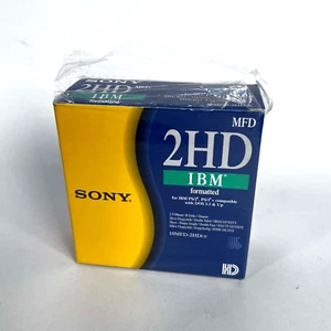Vintage Sony 2HD IBM Formatiert 1,44MB Pack 10 Disketten - 10MFD - Bild 1 von 8