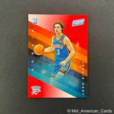 2022 Panini Father's Day Josh Giddey Rookie Red #RC6 Oklahoma City Thunder /99 - Image 1 of 4