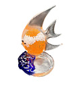 Partylite Glass Angel Fish Candle Holder Orange Blue White Aquarium Figurine 