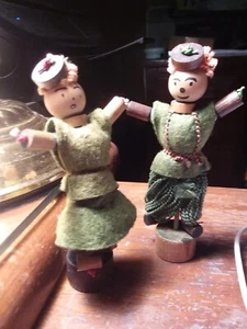 Vintage Wooden Girl and Boy Characters - Picture 1 of 1