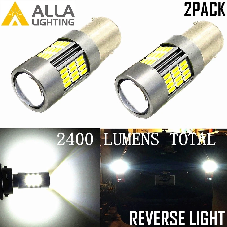Alla Lighting 2x 1156 54-LED Back Up Reverse Turn Signal Blinker DRL Light Bulbs - Image 1 of 4
