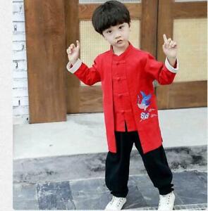 Children Tops+Pant Sets Tang Suit New Kids 2Pcs Chinese Style Boys Outfits Set