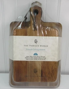 Juego de 3 tablas de cortar francesas Pioneer Woman tabla de servir madera de acacia - Imagen 1 de 15