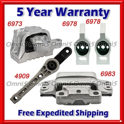 Conjunto de montagem de motor e transmissão N295 compatível com 2006-2010 Volkswagen Passat 2.0L 5 peças - Imagem 1 de 4