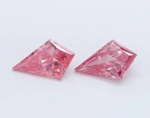 PINK Kite Pair Fancy 0.92 Cts VS1 Lab Grown CVD Diamond for Earring - Picture 1 of 9