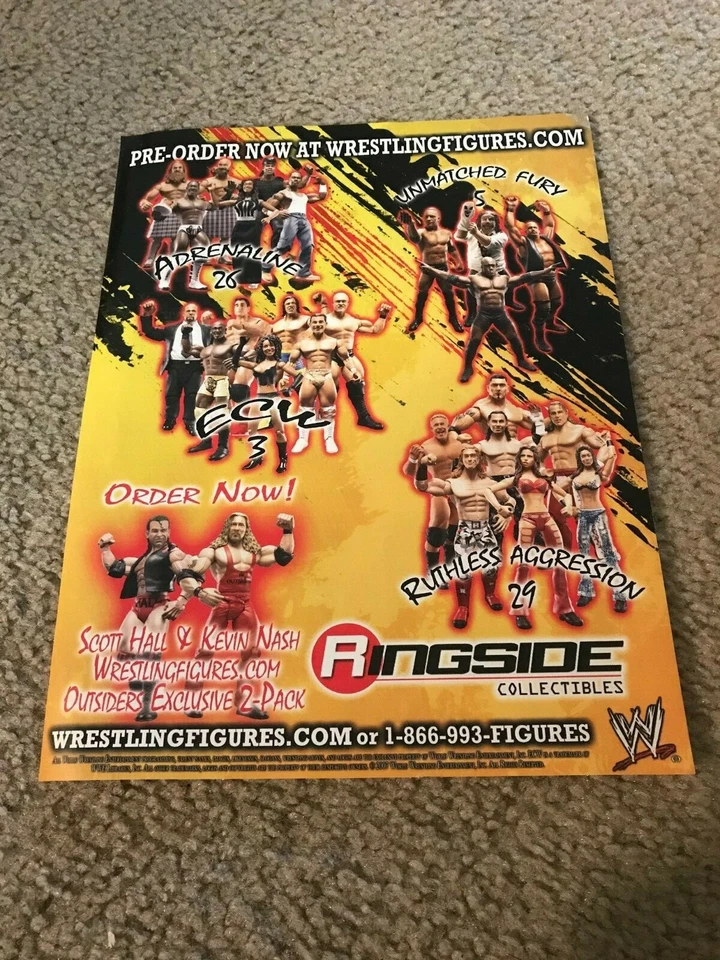 JAKKS ECW SERIE 3 Anuncio Impreso Lado del Anillo Exclusivo OUTSIDERS SCOTT HALL KEVIN NASH Foto 1 de 1