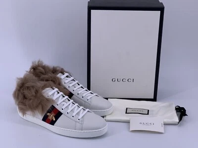 Neu Original GUCCI Herren Sneakers ACE m Pelz 496093  -Gr-UK-10 /EU-44 / US-11 - Bild 1 von 4