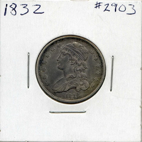 1832 Capped Bust Silver Quarter. Circulated. Lot #2700 Cover