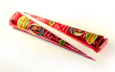 KAJAL Natural FRESH Darkest Brown Henna Tattoo Cones + designs PPd Free Henna Cones p