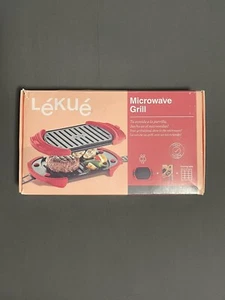 New Lékué Red Microwave Grill Sandwich Maker & Panini Press 10” x 5.7” RARE - Picture 1 of 14