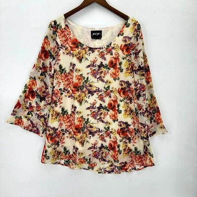 Nasty Gal 迷你连衣裙女式内衬喇叭袖雪纺花卉多色 XS — 第 1/4 张图片