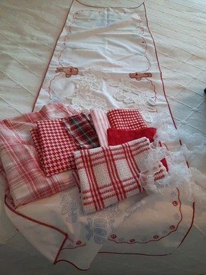 Gingerbread Kit Bundle Slow Stitch Christmas Vtg Battenburg Lace Scrap Collage - Image 1 of 4