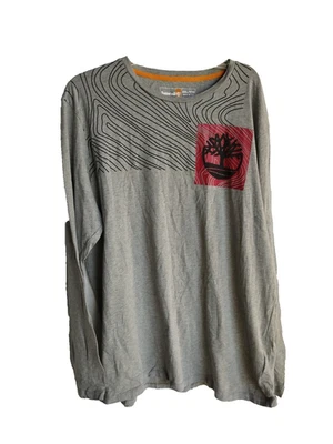 Timberland T-Shirt Long Sleeve Gray Men XXL 100% organic Cotton - Image 1 of 4