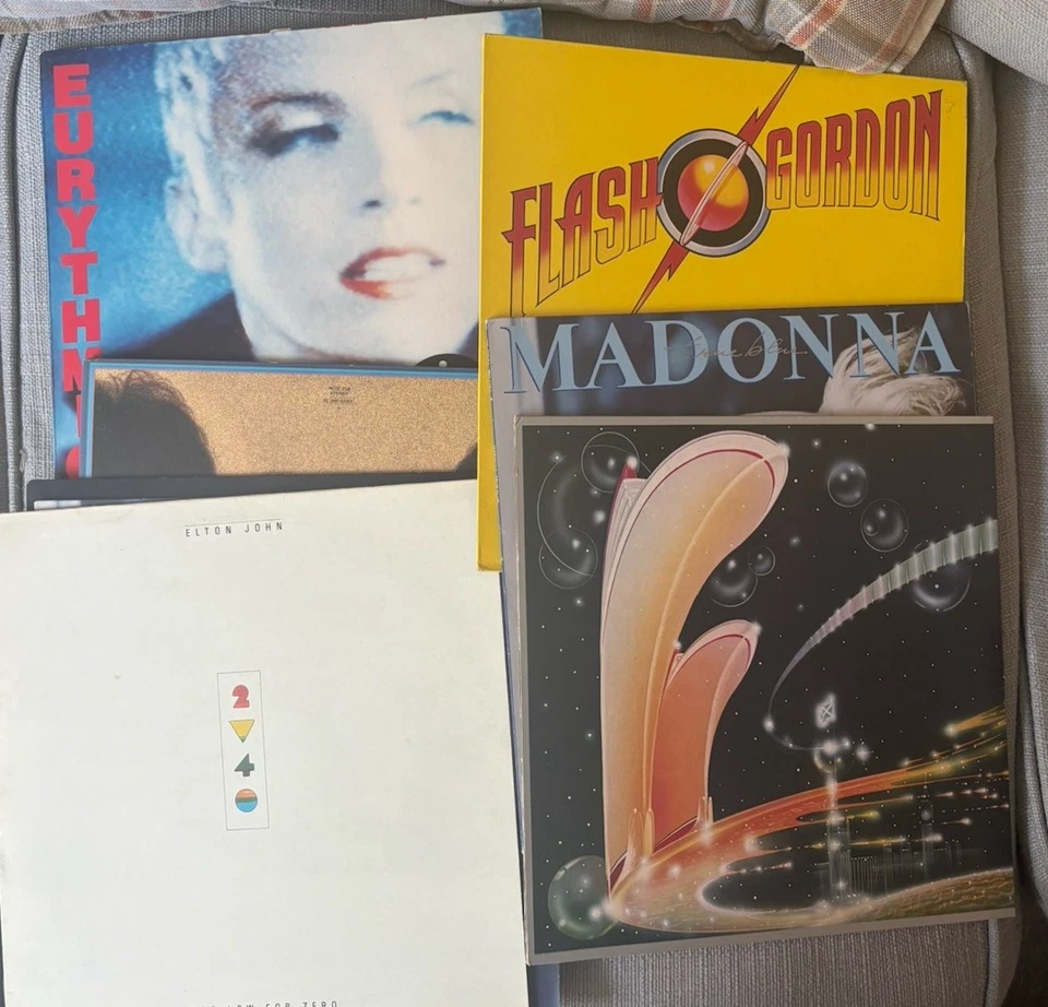Vinyl Albums 33rpm VG+ Queen Elton John  Rod Stewart Madonna Drop down menu - Image 1 of 1