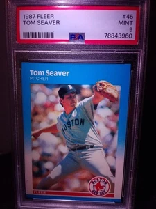 1987 FLEER #45 TOM SEAVER PSA 9 HOF METS REDS RED SOX FREE SHIPPING NEW SLAB - Picture 1 of 2