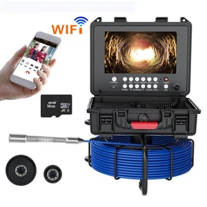 9" HD Wireless WiFi/DVR Distance Counter Pipe Sewer Inspection Video Camera 17MM - Picture 1 of 18