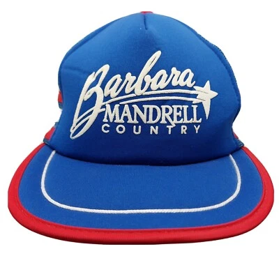 Gorra Barbara Mandrell Country con tirantes malla azul rojo blanco vintage  Foto 1 de 4