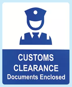 Customs Clearance Documents Enclosed Parcel Stickers / Labels 103 x 80mm - Picture 1 of 3