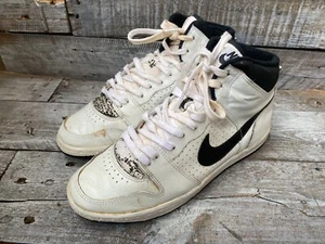 Vintage 80's nike  air ship jordan  white leather sneakers sz UK 7 US8..87 - Picture 1 of 16