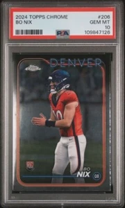 2024 Topps Chrome #206 Bo Nix Rookie RC PSA 10 Gem Mint - Picture 1 of 2