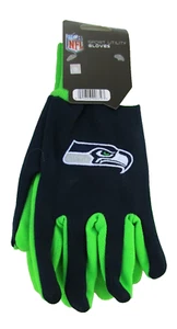 Seattle Seahawks Gloves Utility Work Sports NFL Winter No Slip Fan Football T233 - Picture 1 of 2