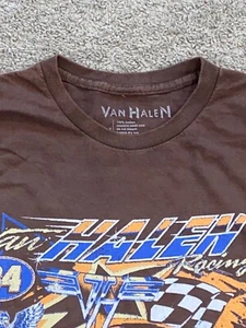 Van Halen Racing Graphic Print Short Sleeve T-Shirt Tee Size XL Brown - Picture 1 of 6