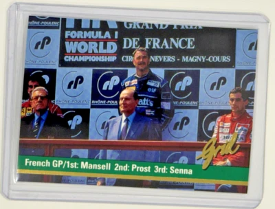 1992 Grid Motorcard Formula 1 Nigel Mansell Alain Prost Ayrton Senna #106 HOF - Image 1 of 2