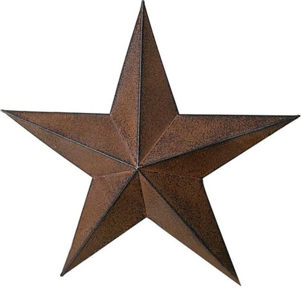 CASE of 12 Rust Black Metal BARN STAR 12" #U5339 by Transpac